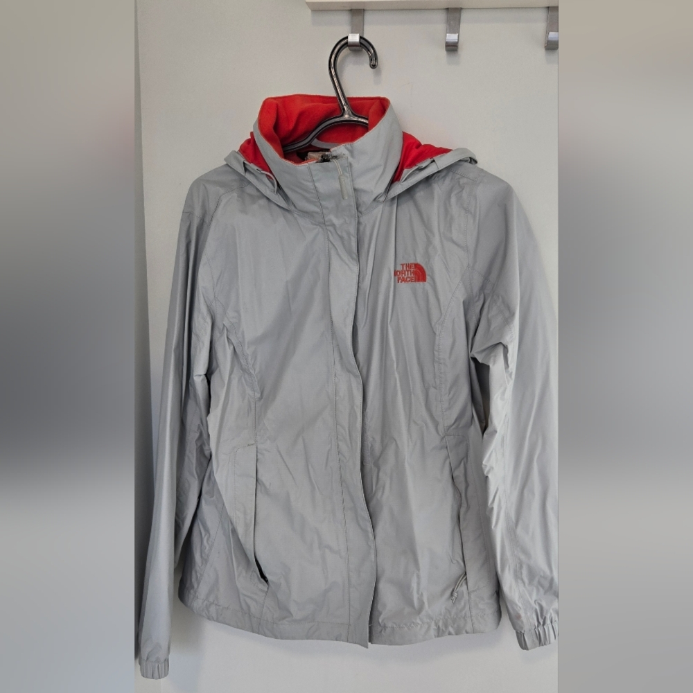 North Face outdoor jacket, medium, grey/orange